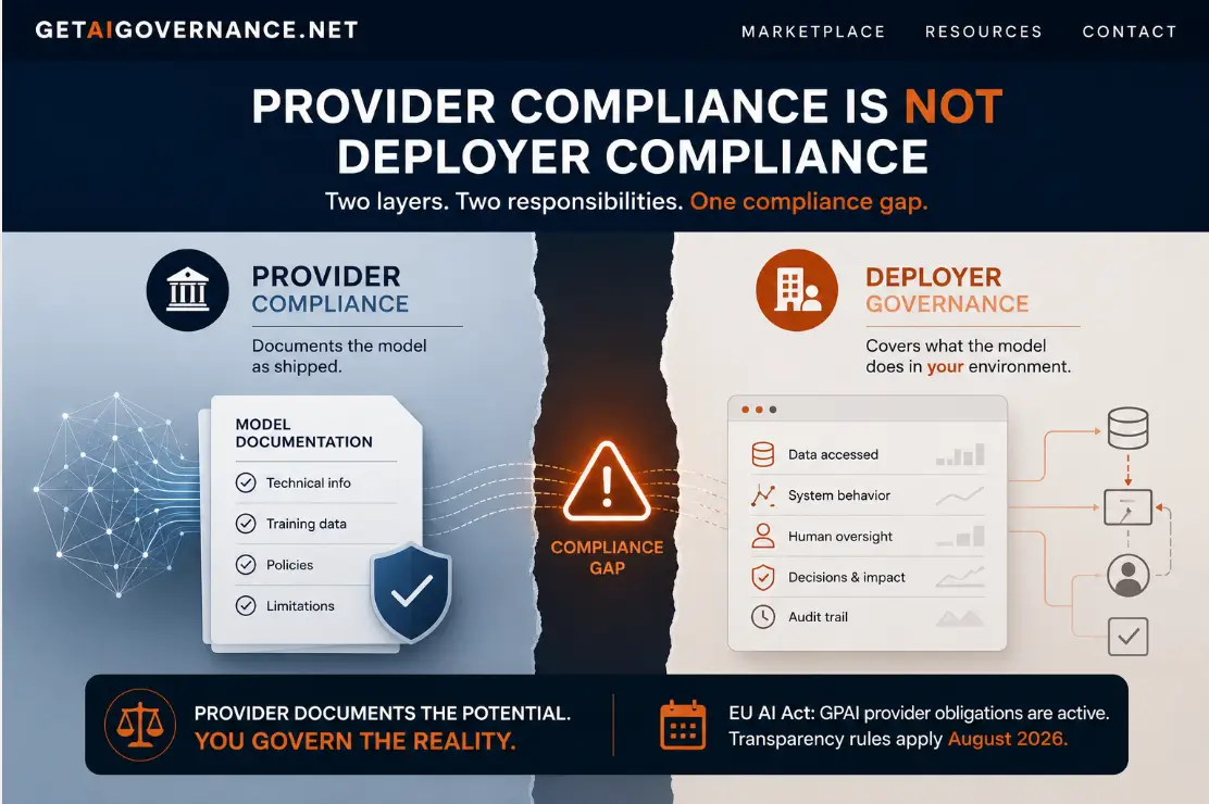 Your GPAI Model Provider's Compliance Documentation Doesn't Cover Your Deployment