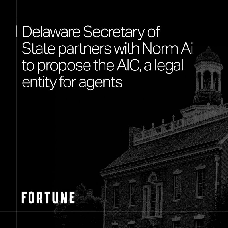 Delaware Proposes the AIC Partnering with Norm AI To Build a Legal Entity Run By an AI Agent